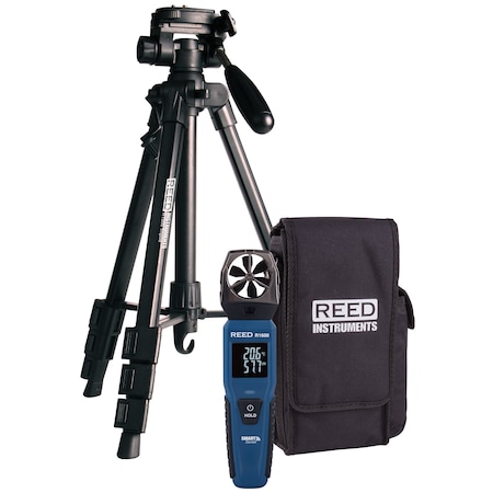 Reed Instruments REED Data Logging Smart Series Vane Anemometer with Tripod and Carrying Case R1600-KIT